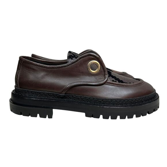 AGL Attilio‎ Giusti Leombruni Womens Oxfords Brown Snake Embossed Leather EUR 37 - Picture 1 of 8